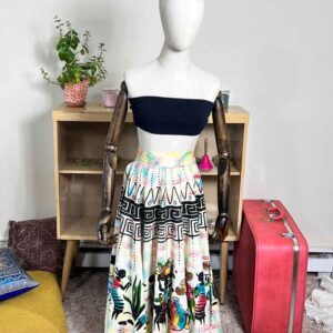 1950’s colorful hand-painted Mexican full circle skirt
